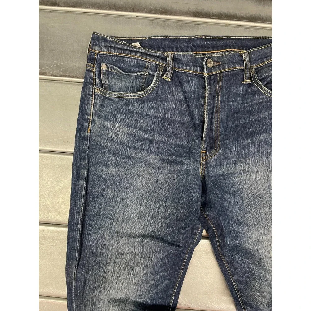 Levis 511 Jeans Mens 36X32 Blue Medium Dark‎ Wash Denim Slim Straight Fit Faded